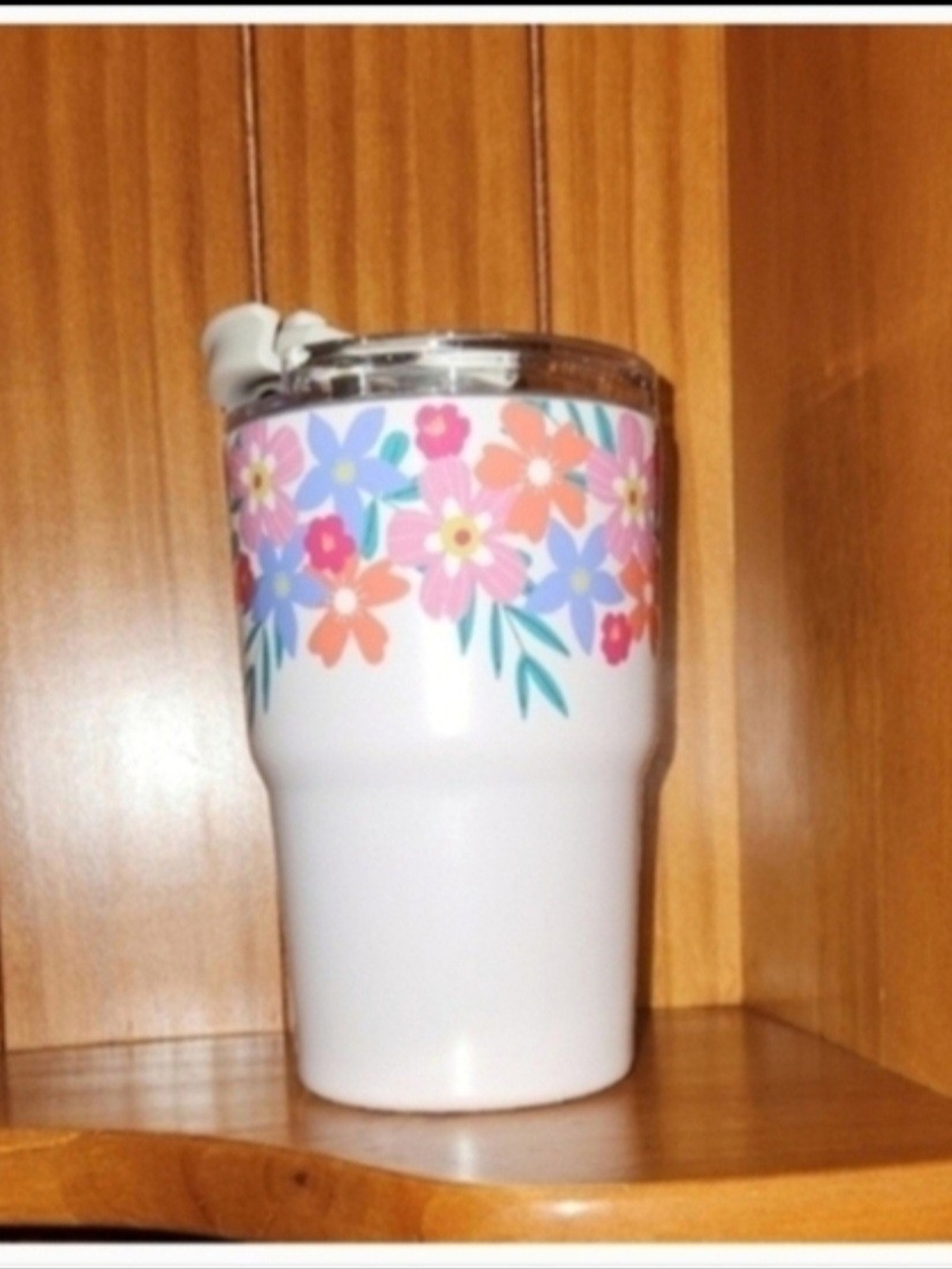 The Spring Shop Tumbler with Pink, Lavender & Coral Floral Band